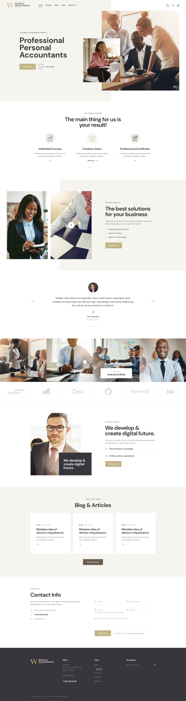 Wizor's | Investments & Business Consulting Insurance WordPress Theme