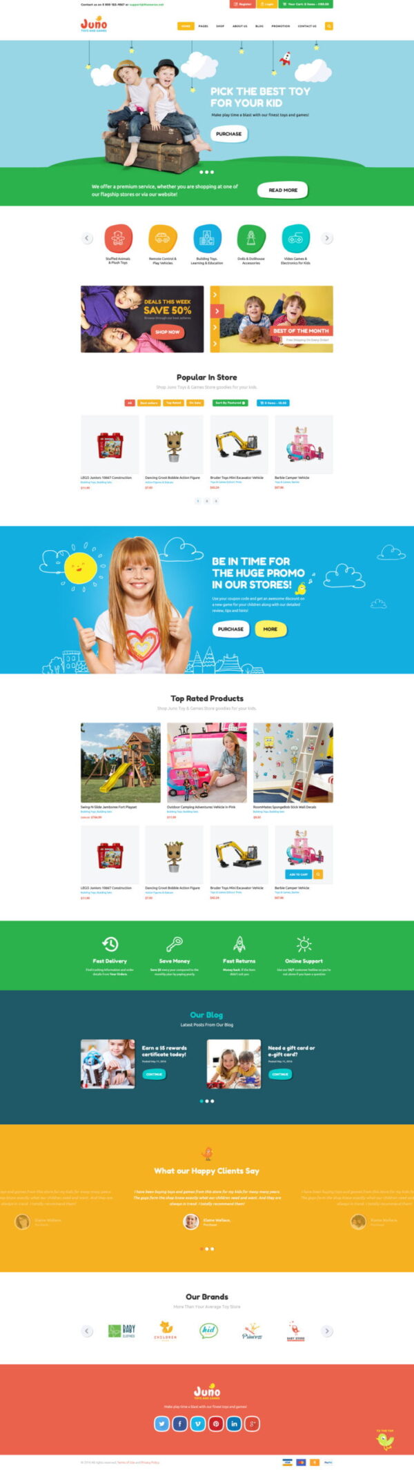 Juno Kids Toys & Games Store WordPress Theme