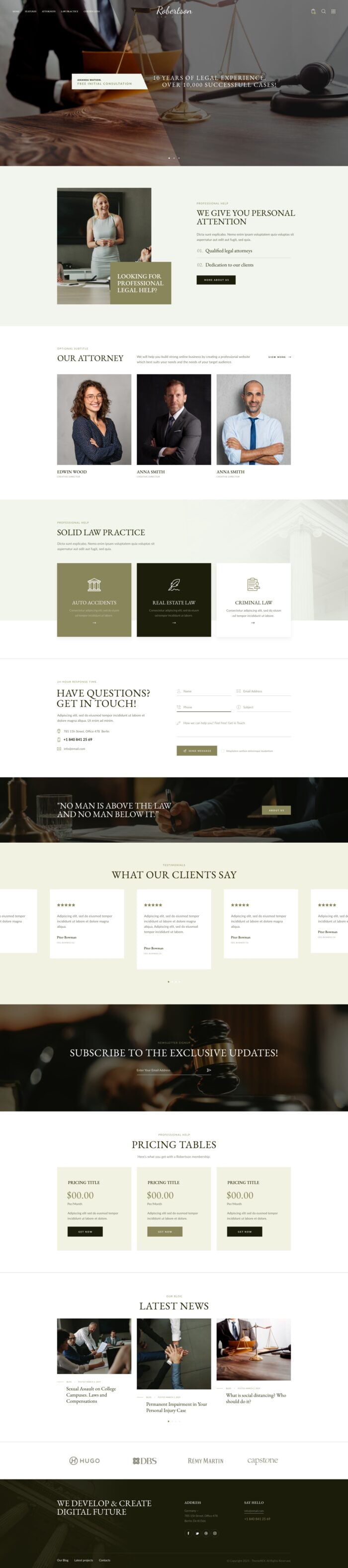 Law Office Attorney & Legal Adviser WordPress Theme + RTL