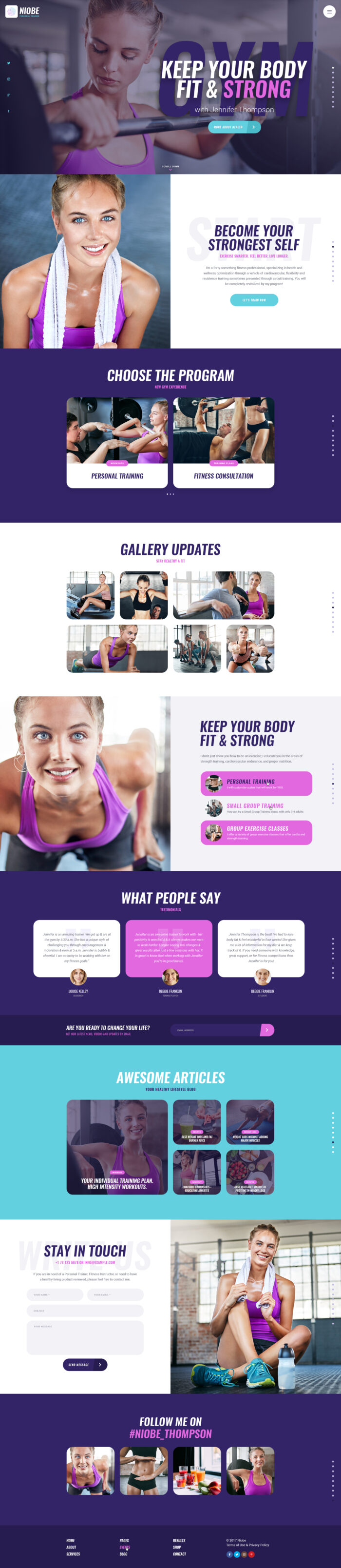 Niobe | A Gym Trainer & Nutrition Coach WordPress Theme