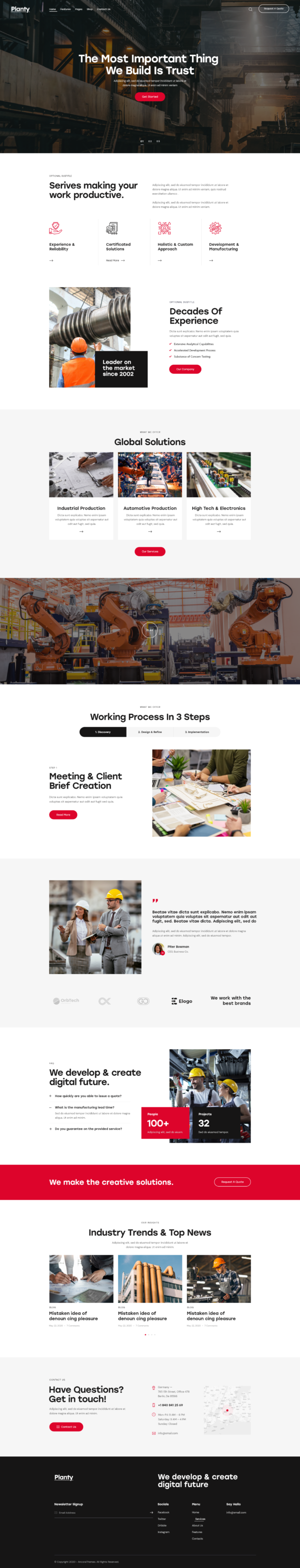 Planty - Industrial Fabric & Factory WordPress Theme