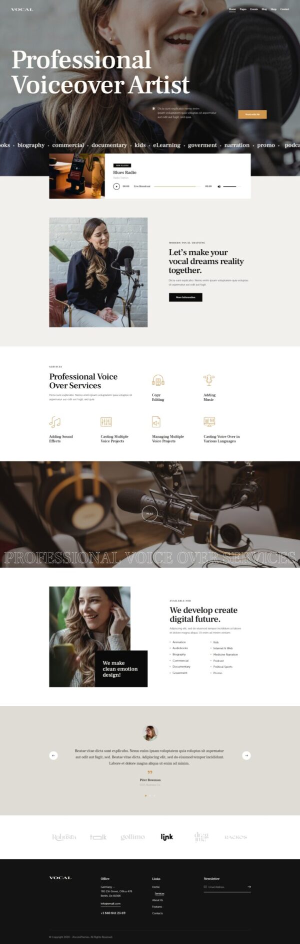 Vocal - Singing & Voice Artist WordPress Theme