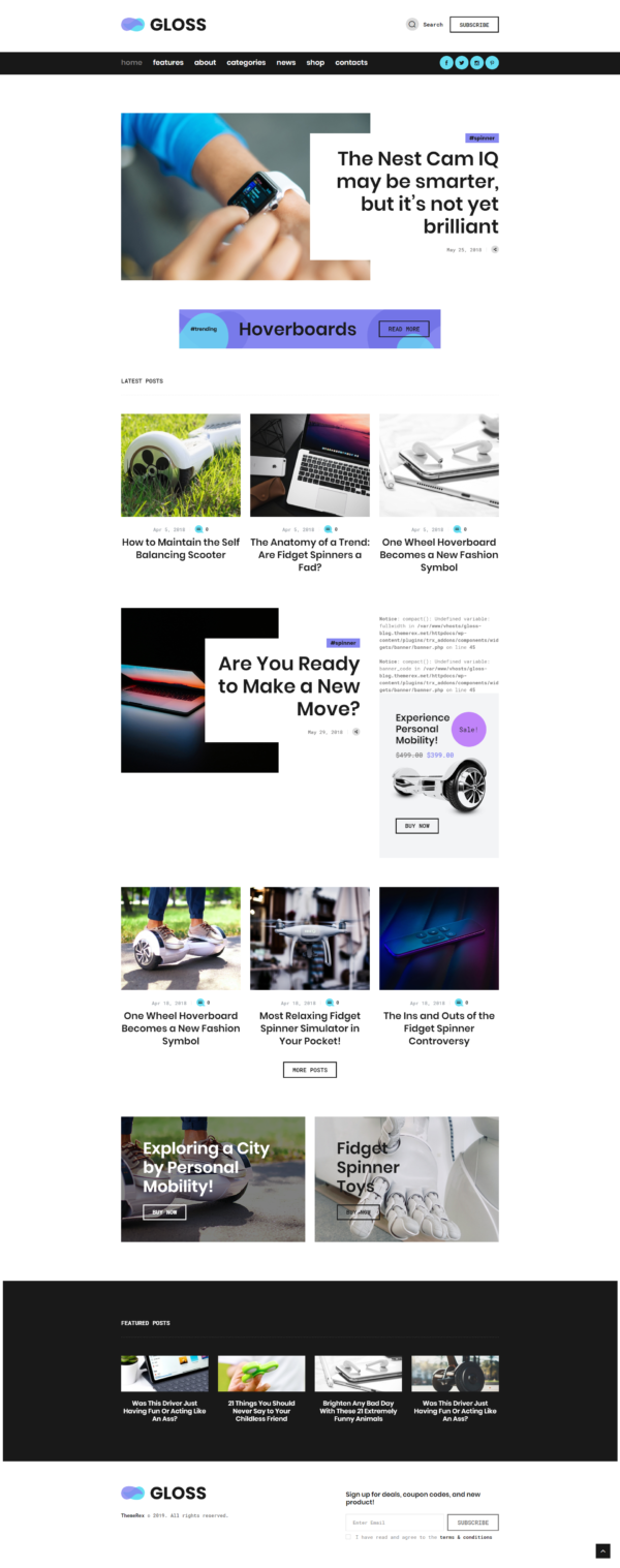 Gloss | Viral News Magazine WordPress Blog Theme + Shop