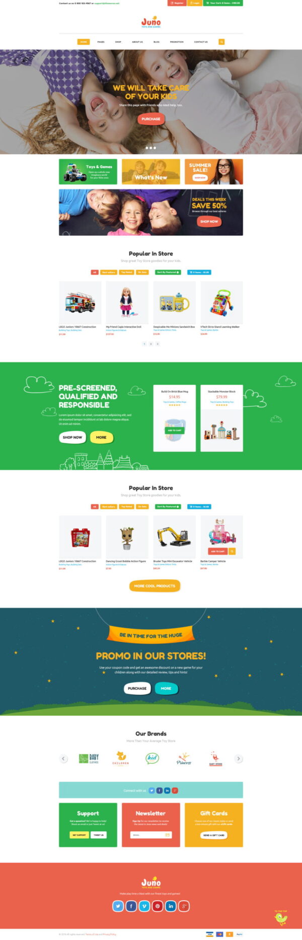 Juno Kids Toys & Games Store WordPress Theme