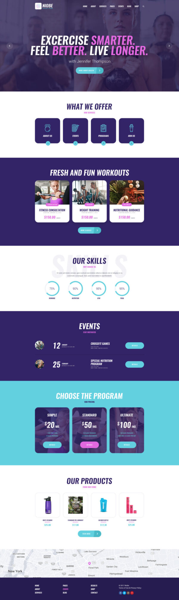 Niobe | A Gym Trainer & Nutrition Coach WordPress Theme