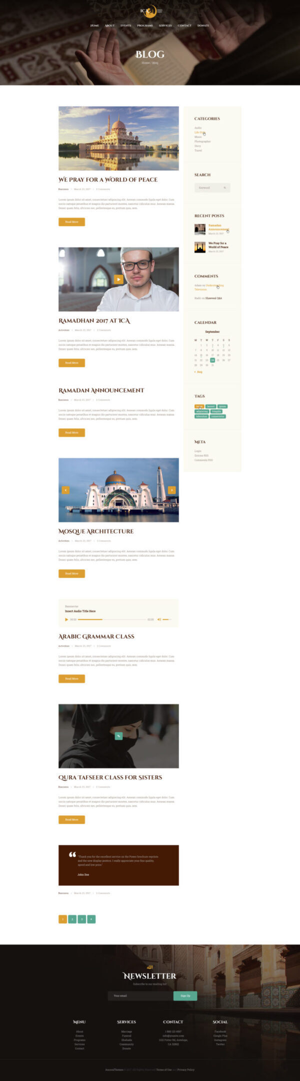 Shaha Islamic Centre & Mosque WordPress Theme + RTL + Elementor