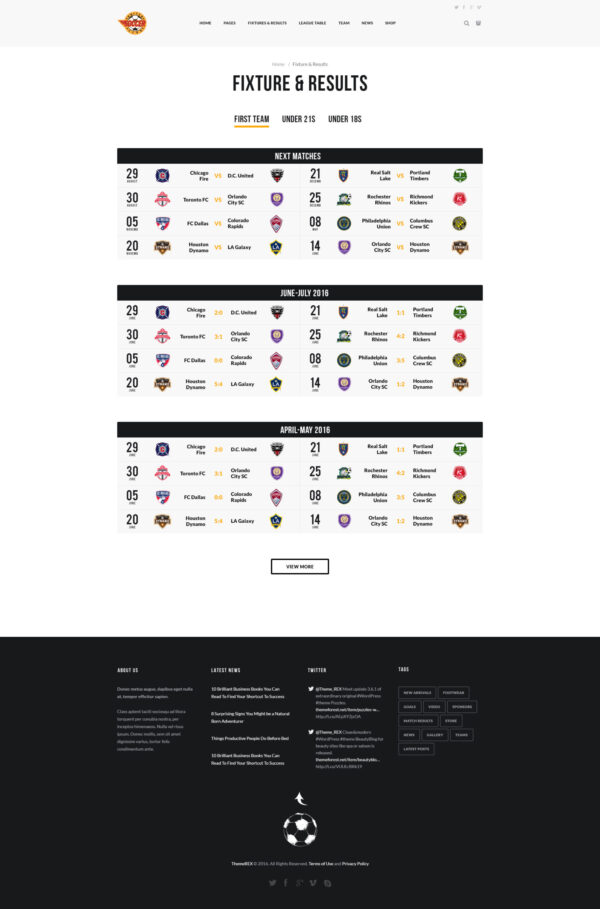 Soccer Club - Football Team WordPress Theme