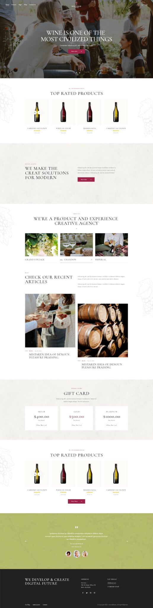 WineShop - Food & Wine Online Delivery Store WordPress Theme
