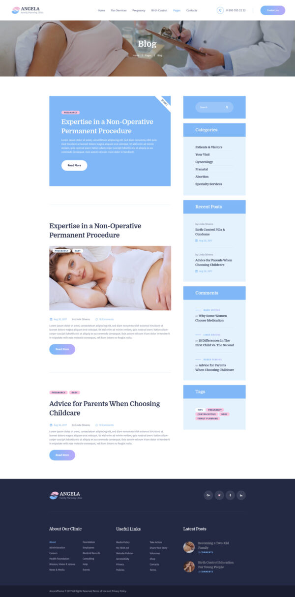 Angela | Family Planning & Pregnancy Clinic WordPress Theme