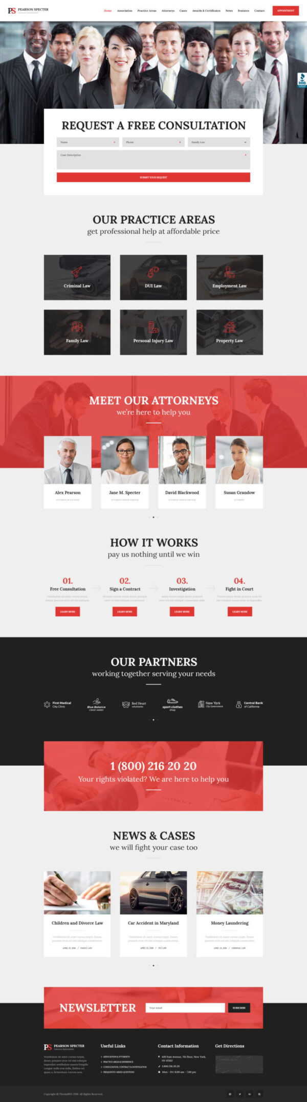 Pearson Specter | Lawyer & Attorney WordPress Theme