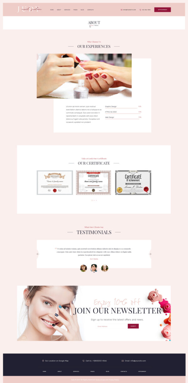 Jude | Nail Bar & Beauty Salon WordPress Theme