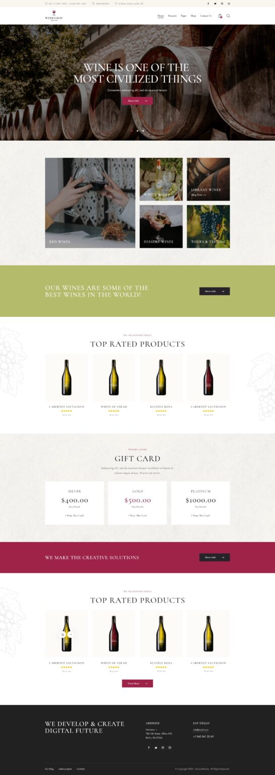 WineShop - Food & Wine Online Delivery Store WordPress Theme