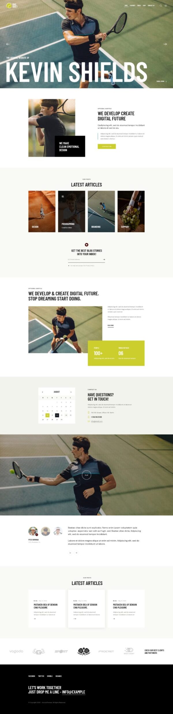 Racquet - Tennis, Badminton & Squash WordPress Theme