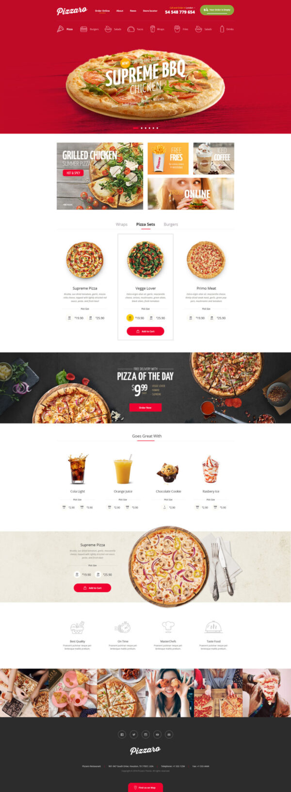 Pizzaro - Fast Food & Restaurant WooCommerce Theme