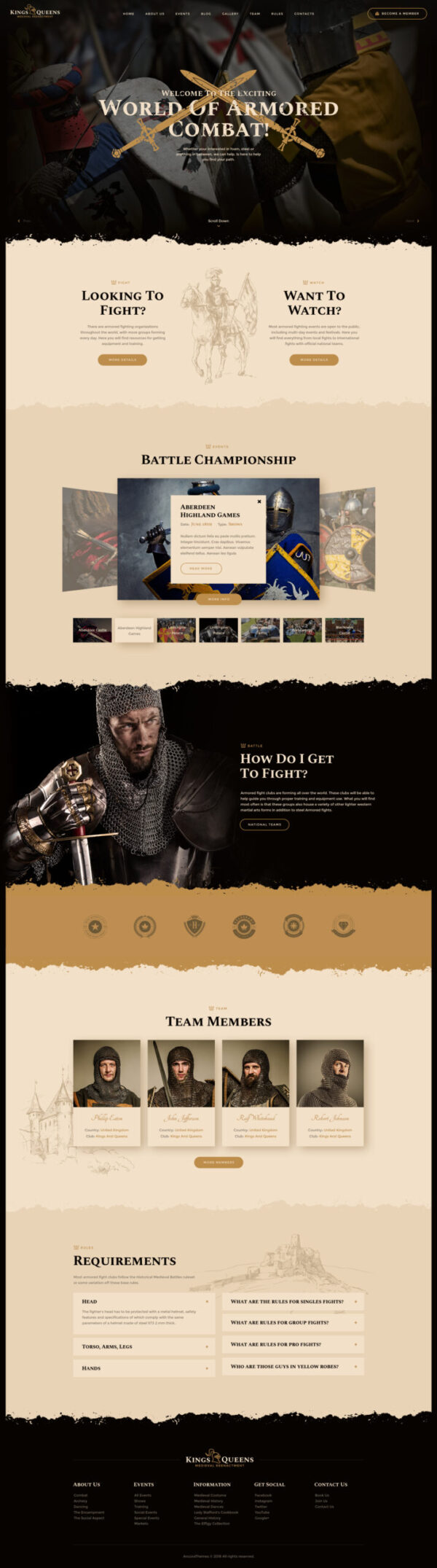 Kings & Queens | Historical War Medieval Reenactment WordPress Theme