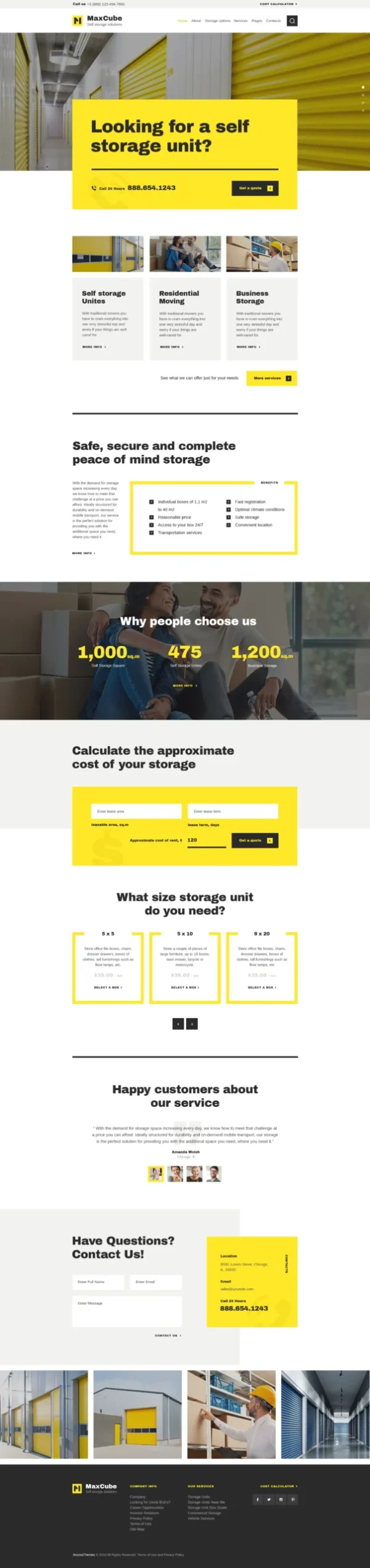 MaxCube | Moving & Self Storage Relocation Business WordPress Theme