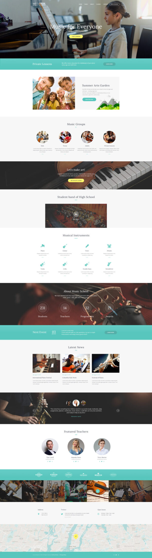 Melody - Arts & Music School WordPress Theme