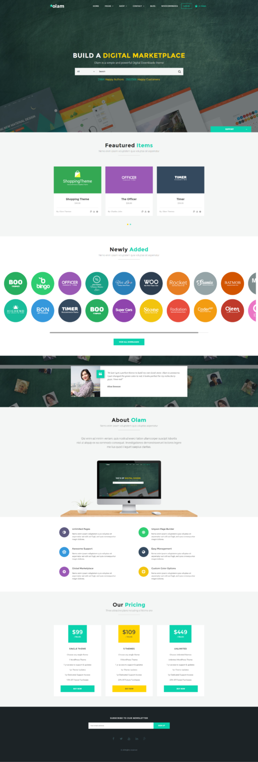 Olam - Easy Digital Downloads Marketplace WordPress Theme