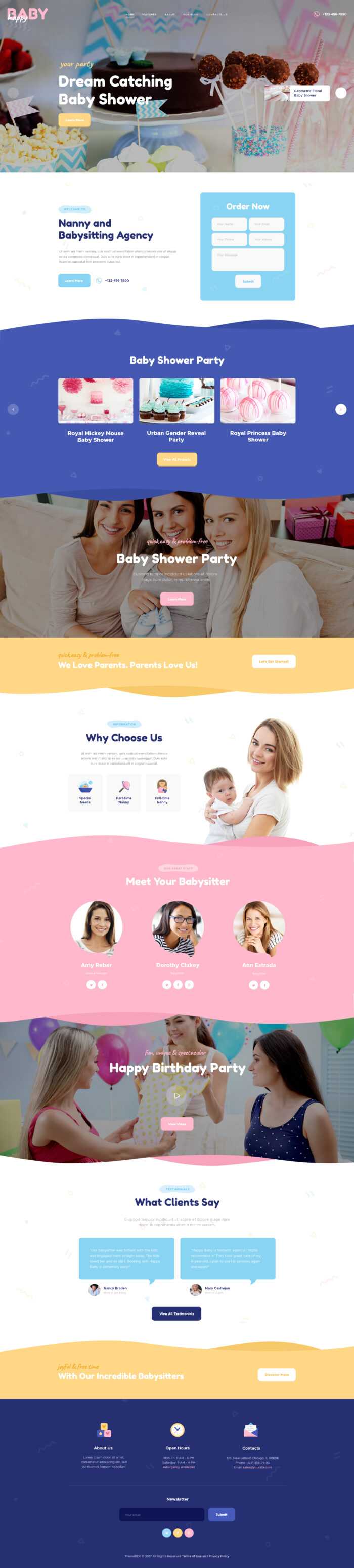 Happy Baby | Nanny & Babysitting Services Children WordPress Theme