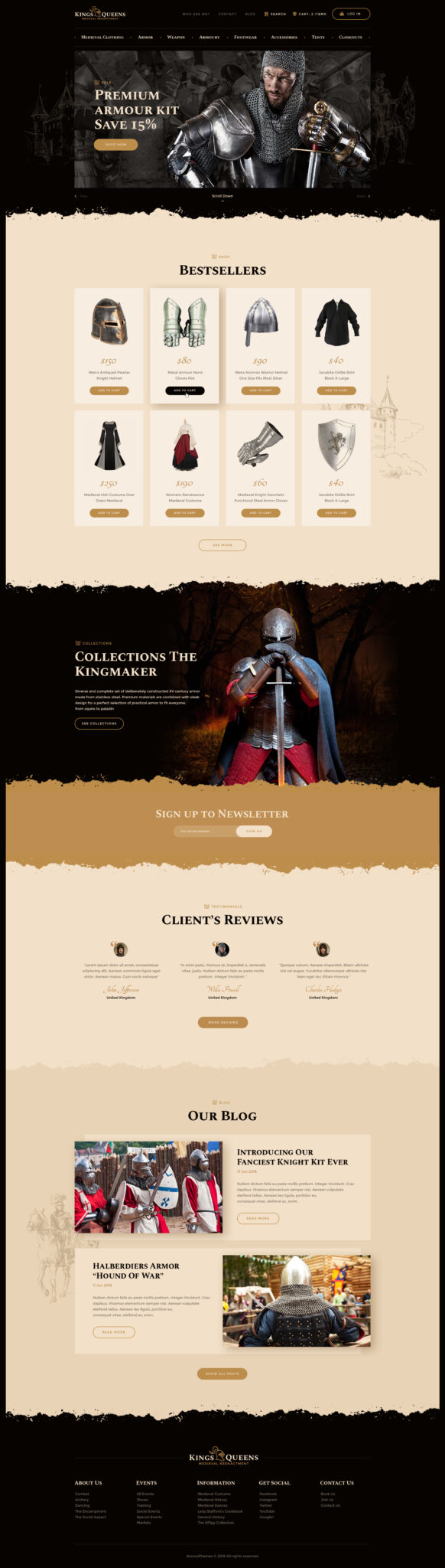 Kings & Queens | Historical War Medieval Reenactment WordPress Theme