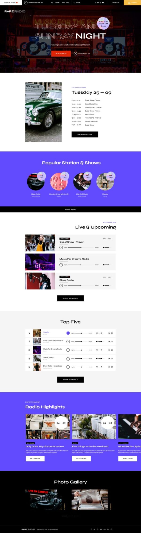 Rare Radio | Online Music Radio Station & Podcast WordPress Theme