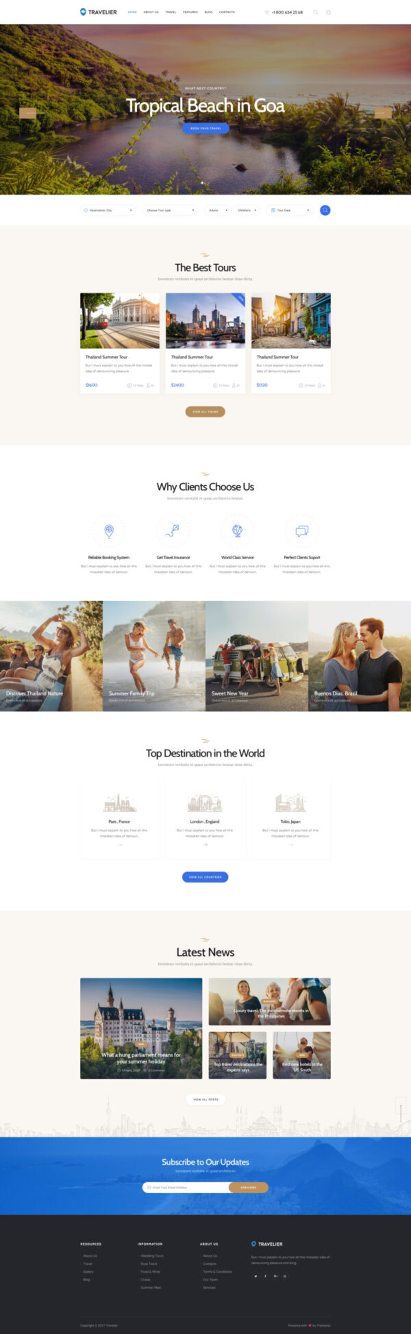 Travesia | A Travel Agency and Booking WordPress Theme