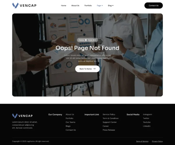 Vencap – Venture Capital & Investment Elementor Template Kit