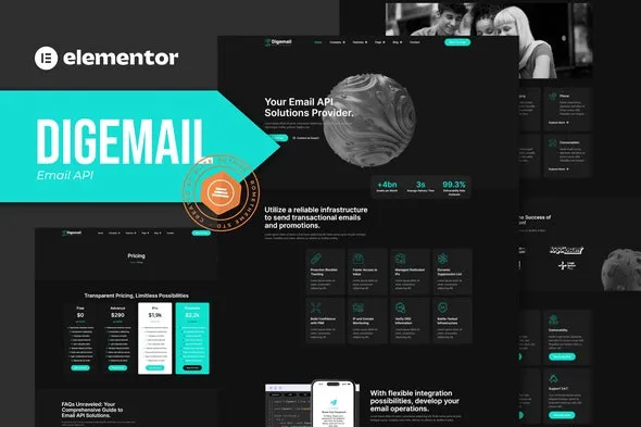 Digemail - API Solutions & Services Elementor Pro Template Kit