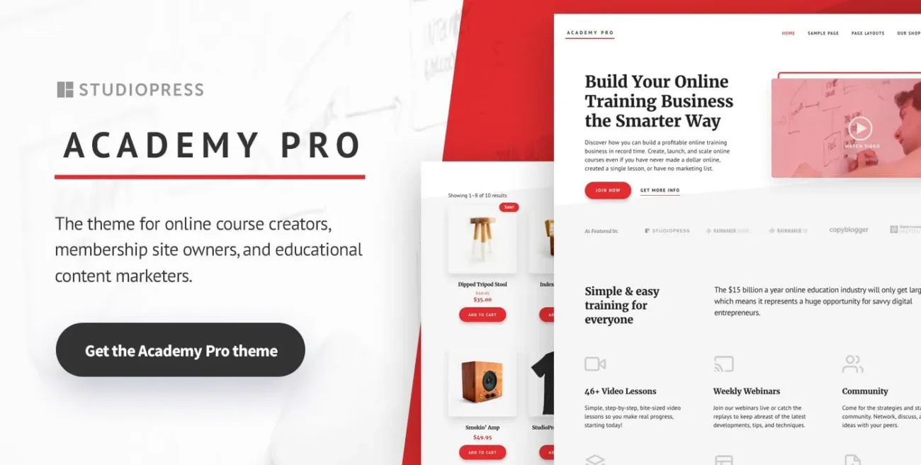 Academy Pro: A WordPress Theme for Online Courses - StudioPress