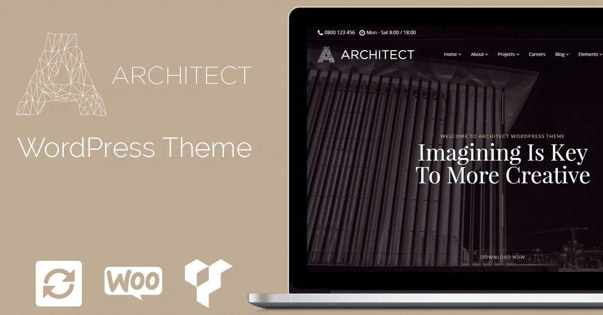 Architect WordPress Theme - Interior Design Responsive Template - Visualmodo