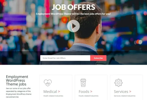 Employment WordPress Theme: Job Board & Portal Template by Visualmodo