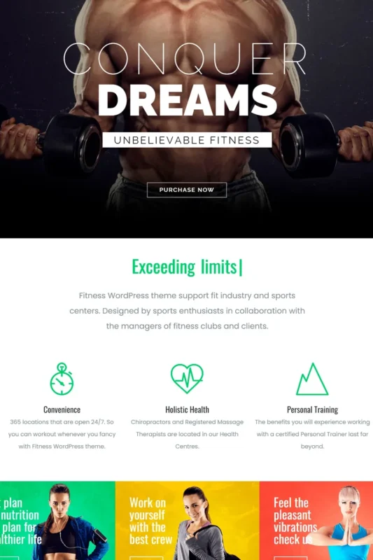Fitness WordPress Theme: Health, CrossFit & Trainer Template - Visualmodo