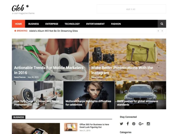 Glob Pro WordPress Theme - FameThemes