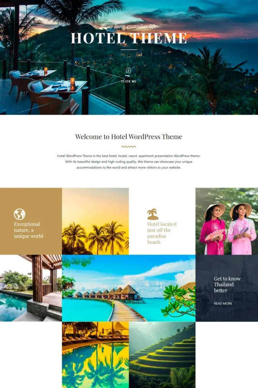 Hotel WordPress Theme Booking & Resort Website Builder Tool by Visualmodo