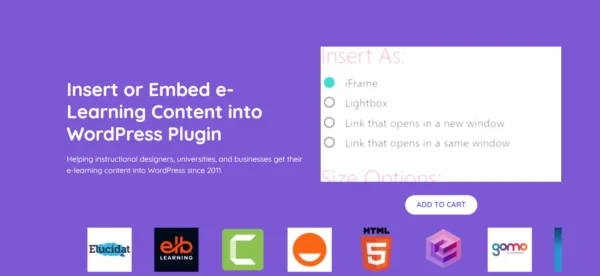 Insert or Embed e-Learning Content into WordPress Plugin