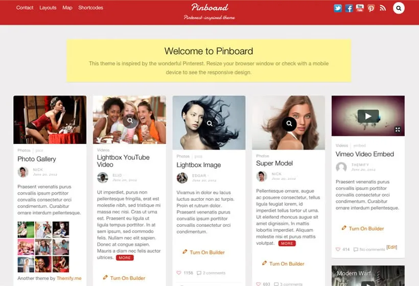 Pinboard - Responsive Pinterest WordPress Theme by Themify