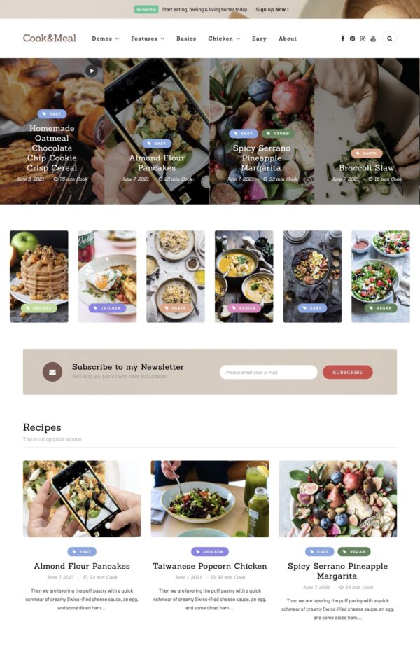 Cook&Meal - Food Blog & Recipe WordPress Theme