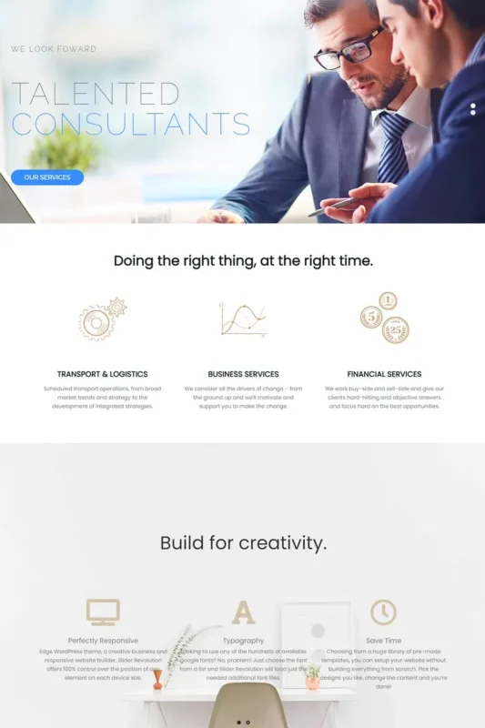 Edge WordPress Theme: Business Consulting & Agency Template - Visualmodo