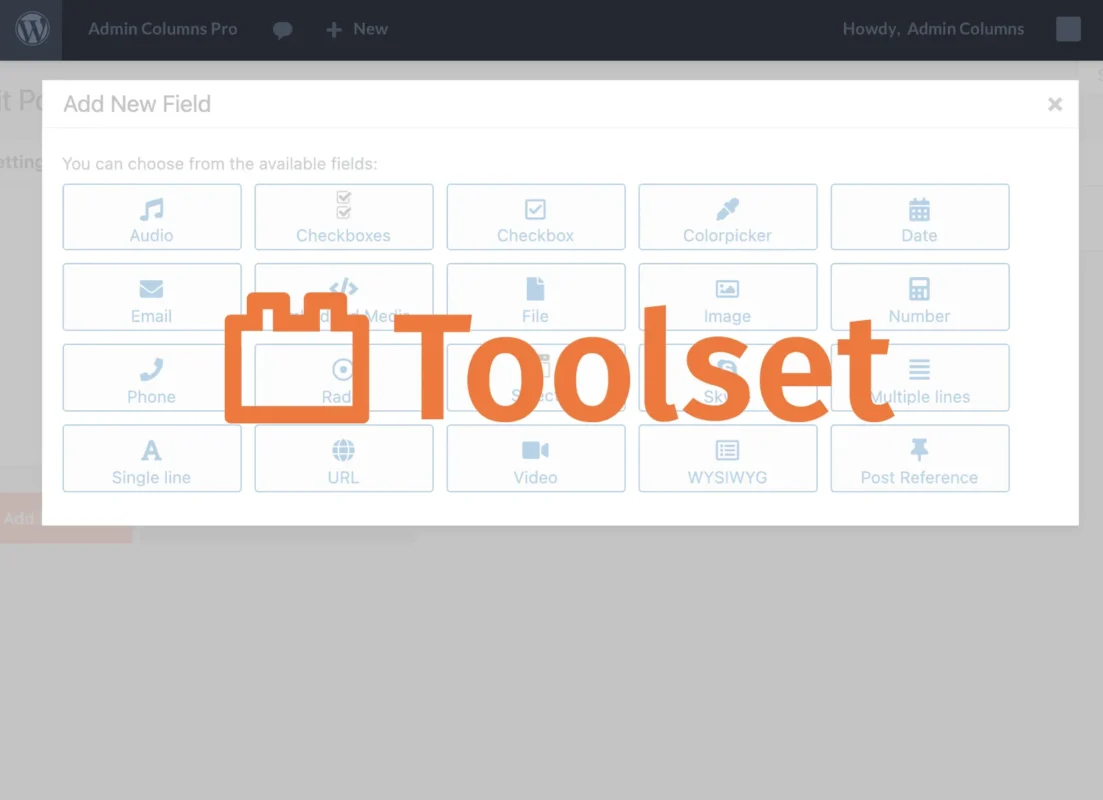 Toolset Types - Admin Columns Pro