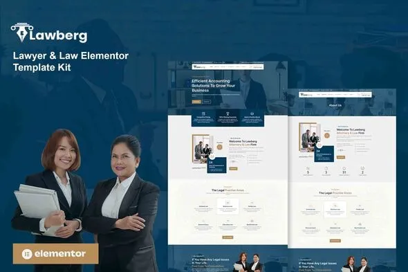 Lawberg - Lawyer & Legal Firm Elementor Template Kit