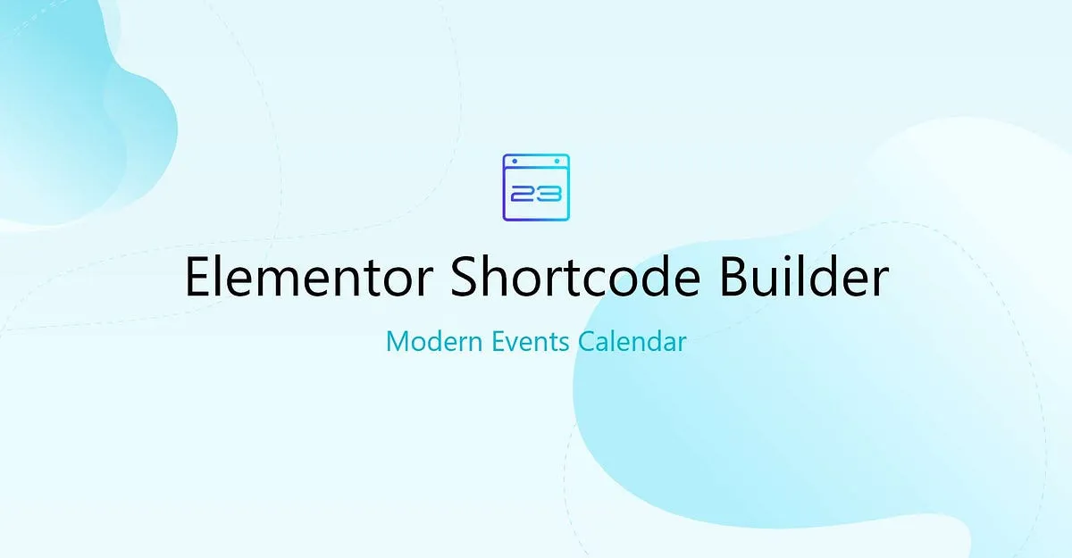 Elementor Shortcode Builder – Modern Events Calendar