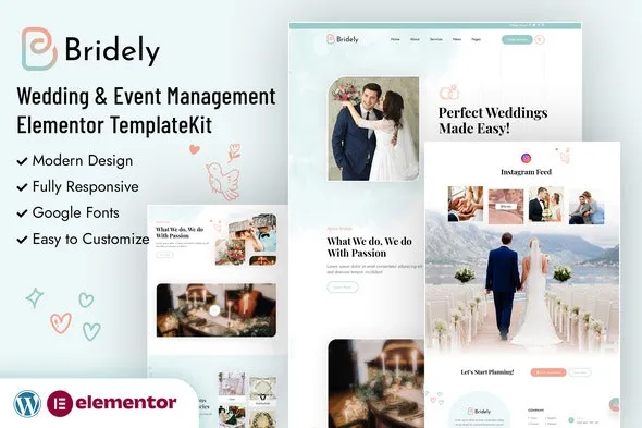 Bridely | Wedding & Event Management Elementor Template Kit