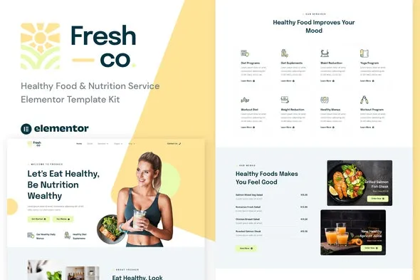 Freshco - Healthy Food & Nutrition Service Elementor Template Kit