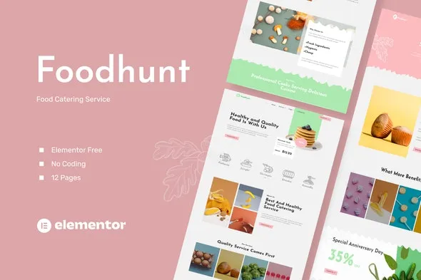 Foodhunt - Food Catering Service Elementor Template Kit