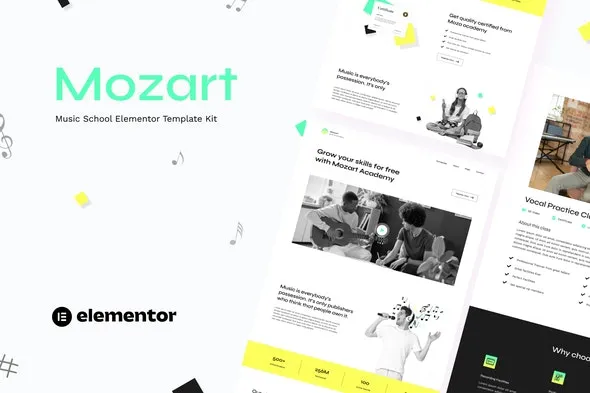 Mozart - Music School Elementor Template Kit