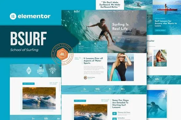 Bsurf - Surfing School Elementor Template Kit