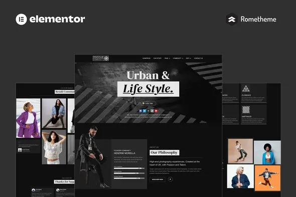 FOCCUS - Photography Community Elementor Pro Full Site Template Kit
