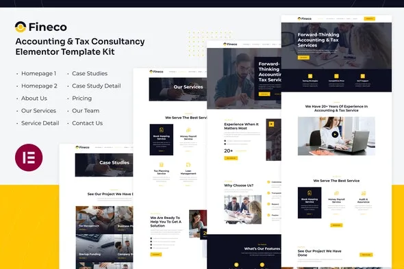 Fineco | Accounting & Tax Consultancy Services Elementor Template Kit