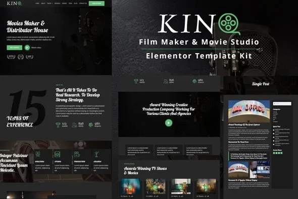 Kino - Film Maker & Movie Studio Elementor Template Kit