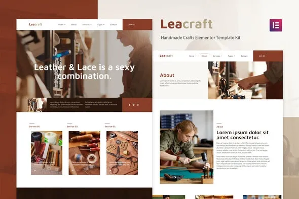 Leacraft - Handmade Crafts Elementor Template Kit Creative & Design